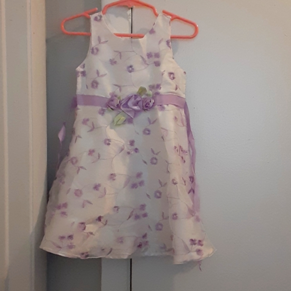 Purple and white baby dress